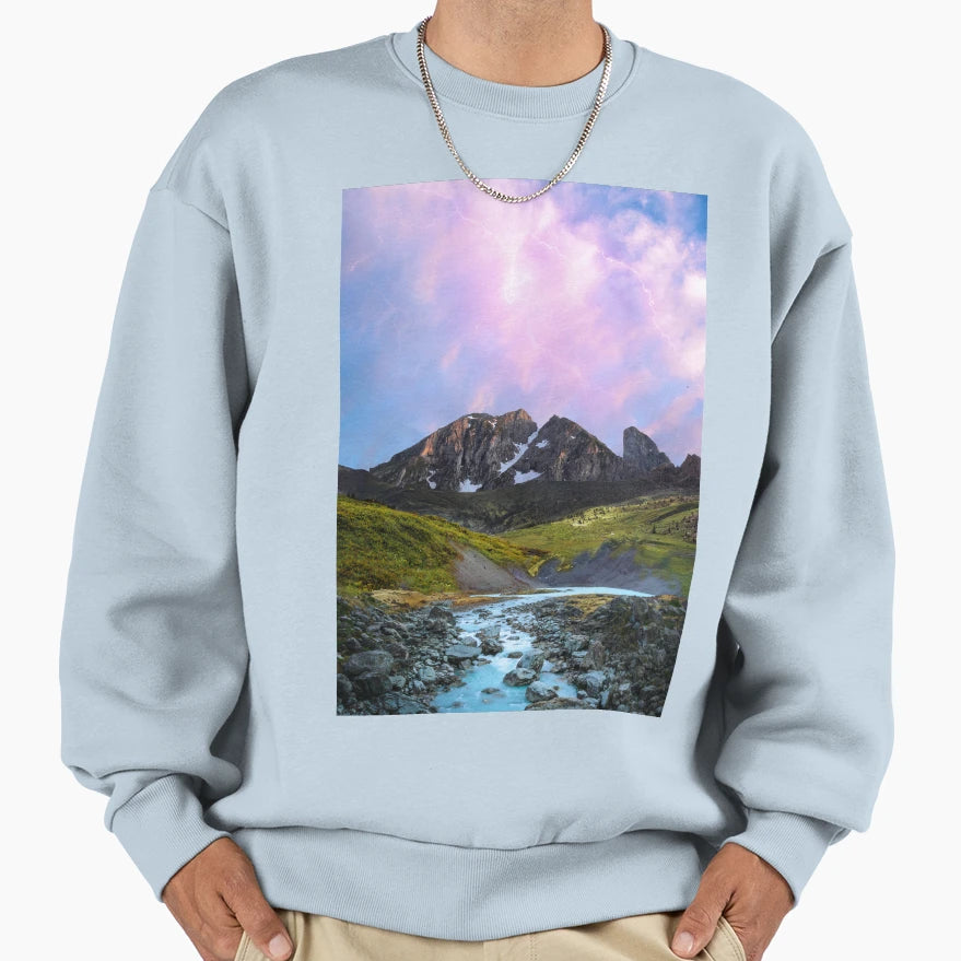 Pastel Thunderstorm Sweatshirt - Graphic Print Unisex - T-Shirt, Sweatshirt, Hoodie