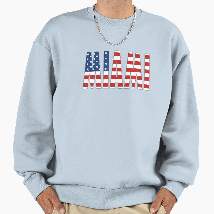 Miami City Usa Sweatshirt - Minimalist Print Unisex - T-Shirt, Sweatshirt, Hoodie