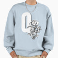 Q Botanical Monogram Peony Snake Sweatshirt - Graphic Print for Adults - T-Shirt, Sweatshirt, Hoodie