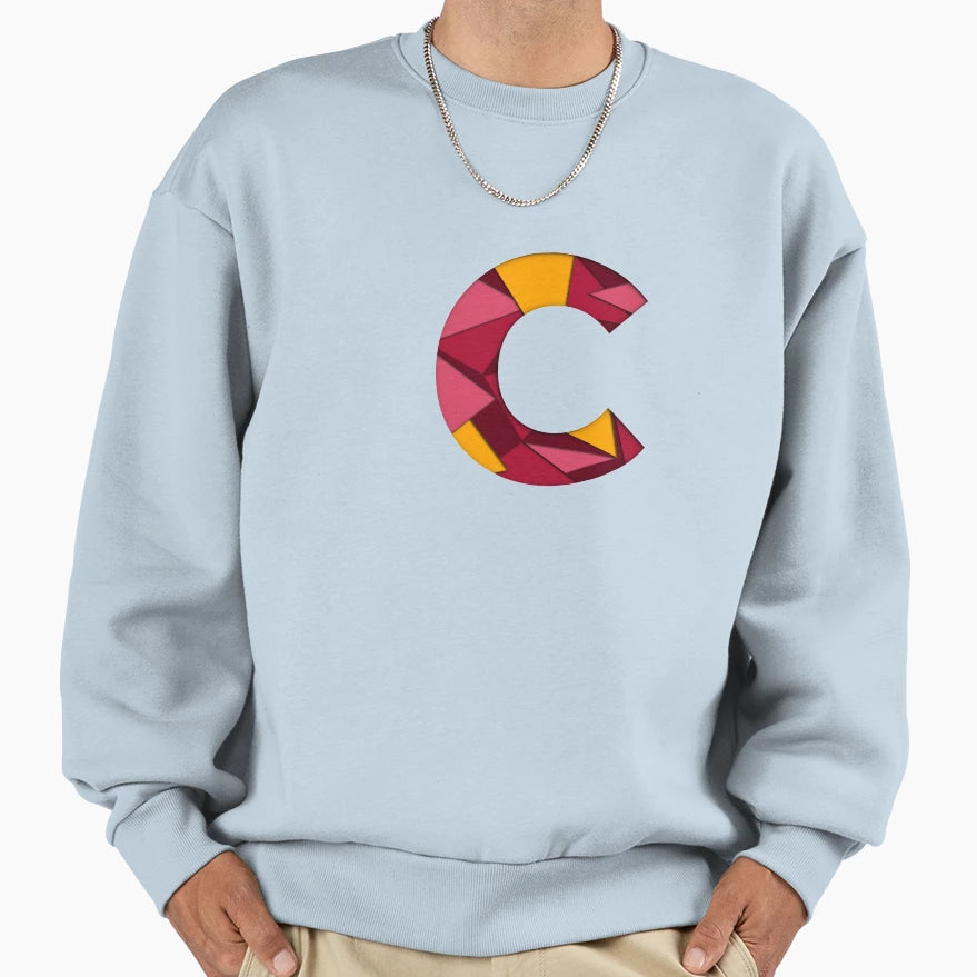 C Letter Monogram Sweatshirt - Minimalist Print for Adults - T-Shirt, Sweatshirt, Hoodie