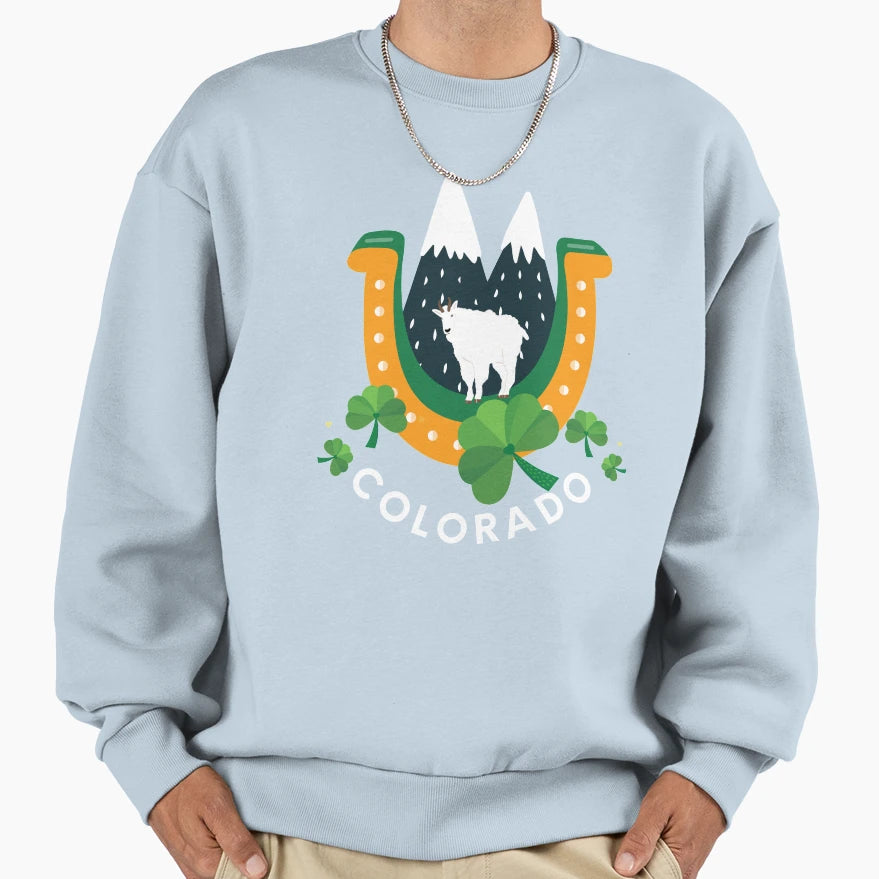 Colorado St Patricks Day Mountain Sweatshirt - Minimalist Print for Adults - T-Shirt, Sweatshirt, Hoodie
