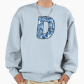 D Blue Marble Alphabet Letter Sweatshirt - Aesthetic Graphic Men Women - T-Shirt, Sweatshirt, Hoodie