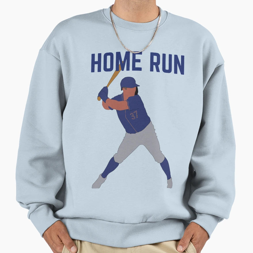 Baseball Player Home Run Sweatshirt - Minimalist Print Men Women - T-Shirt, Sweatshirt, Hoodie