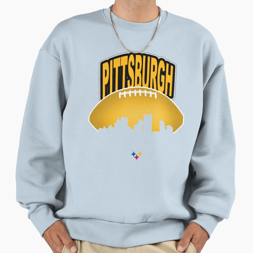 Pittsburgh Football Skyline Sweatshirt - Unique Graphic for Adults - T-Shirt, Sweatshirt, Hoodie