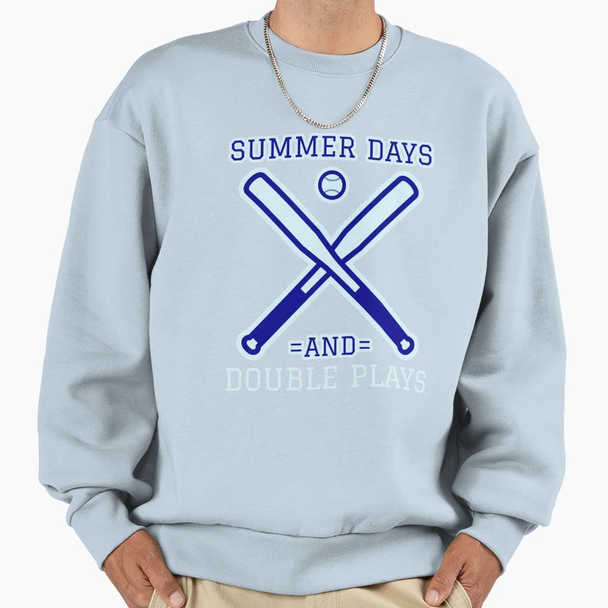 Summer Days And Double Plays Sweatshirt - Aesthetic Graphic Unisex - T-Shirt, Sweatshirt, Hoodie