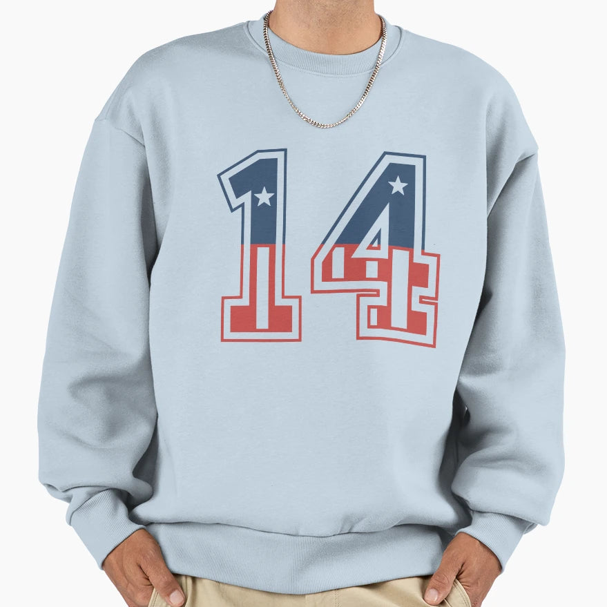 Number 14 Usa Sweatshirt - Graphic Print Men Women - T-Shirt, Sweatshirt, Hoodie