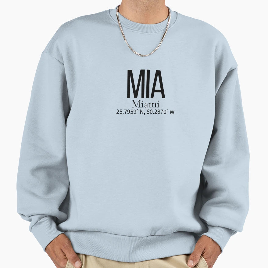 Mia Miami Usa Airport Code Minimalist Sweatshirt - Graphic Print Men Women - T-Shirt, Sweatshirt, Hoodie