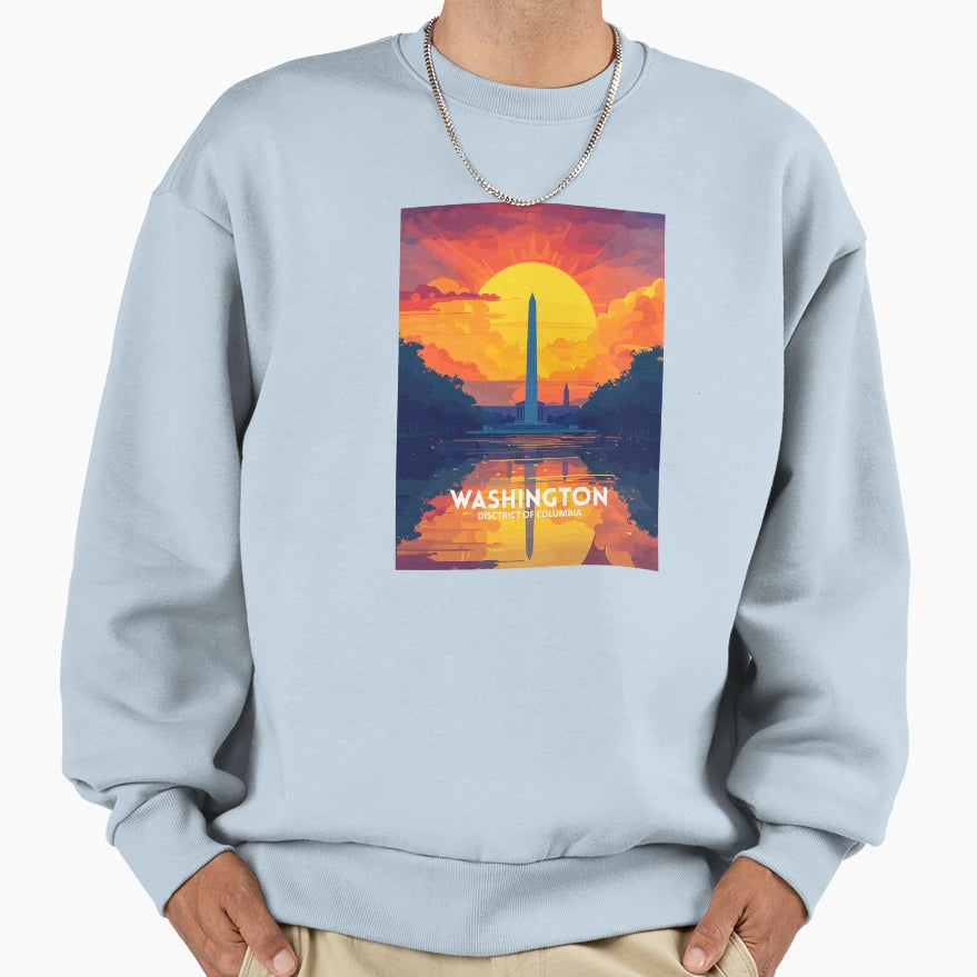 Washington Dc United States Travel Art Sweatshirt - Graphic Print Men Women - T-Shirt, Sweatshirt, Hoodie
