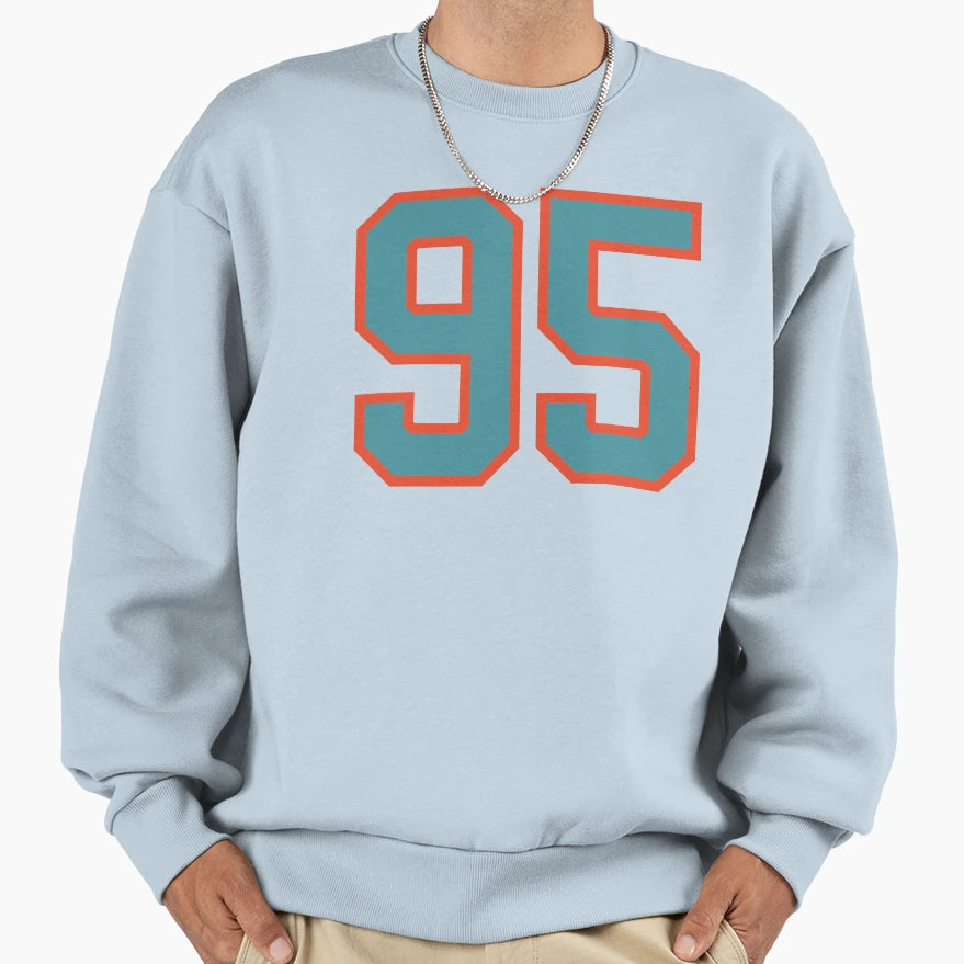 95 Number Aqua Orange Lucky Sports Sweatshirt - Streetwear Style Unisex - T-Shirt, Sweatshirt, Hoodie