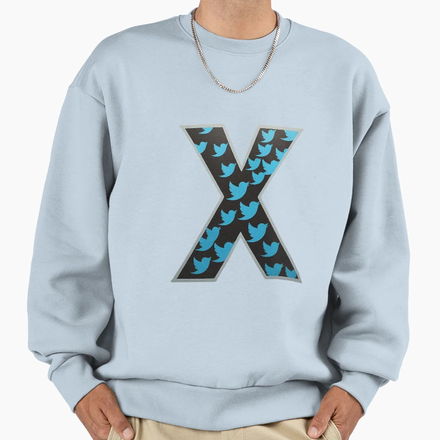 Twitter X Letter Alphabet Symbol Sweatshirt - Minimalist Print for Adults - T-Shirt, Sweatshirt, Hoodie