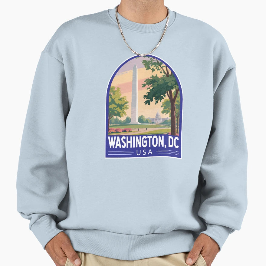 Washington Dc Travel Art Emblem Sweatshirt - Graphic Print Unisex - T-Shirt, Sweatshirt, Hoodie