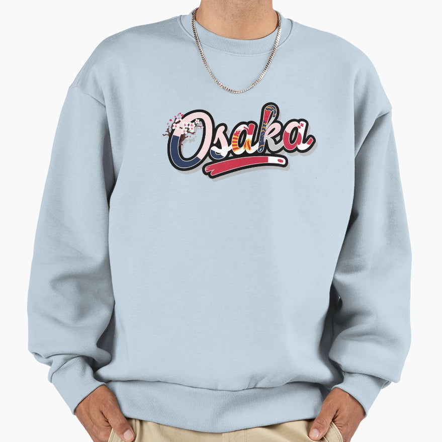 I Love Osaka Japan Travel Sweatshirt - Aesthetic Graphic Men Women - T-Shirt, Sweatshirt, Hoodie