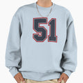 51 Navy Grey Red Sports Number Fifty Sweatshirt - Novelty Apparel Unisex - T-Shirt, Sweatshirt, Hoodie