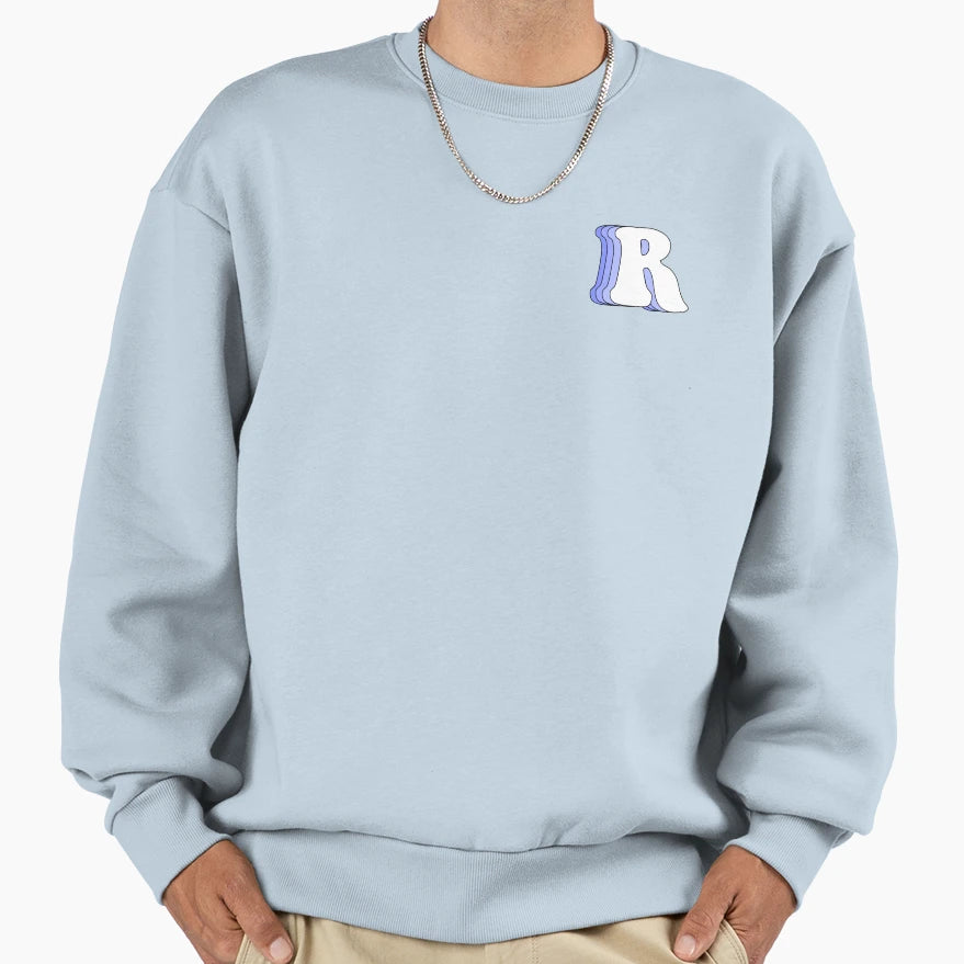 Blue R Sweatshirt - Graphic Print Men Women - T-Shirt, Sweatshirt, Hoodie