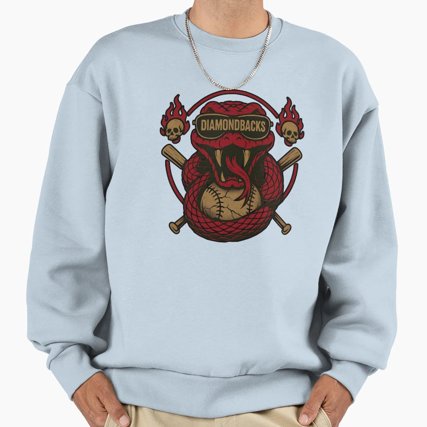 Fierce Snake Head Grunge Text Sweatshirt - Novelty Apparel for Adults - T-Shirt, Sweatshirt, Hoodie