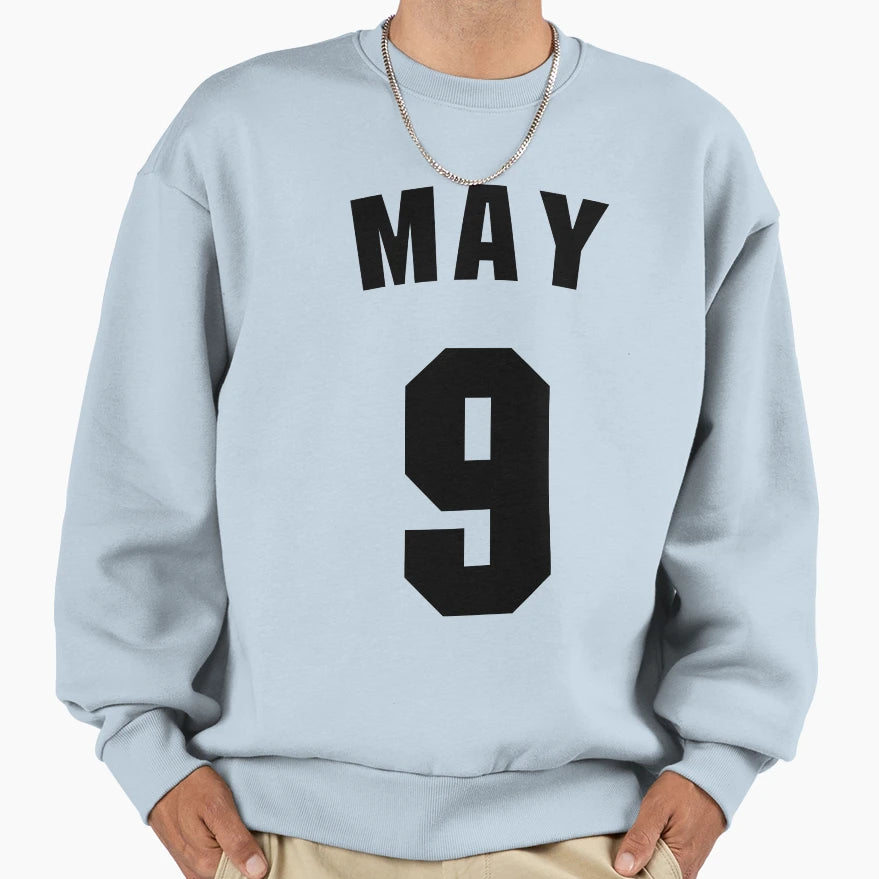 Date Birth 9 May Birthday Gift Sweatshirt - Custom Art Print for Adults - T-Shirt, Sweatshirt, Hoodie