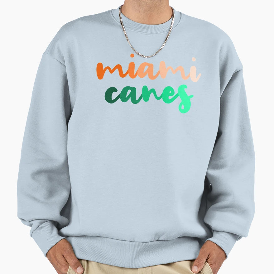 Miami Canes Ombre Script Sweatshirt - Unique Graphic Unisex - T-Shirt, Sweatshirt, Hoodie