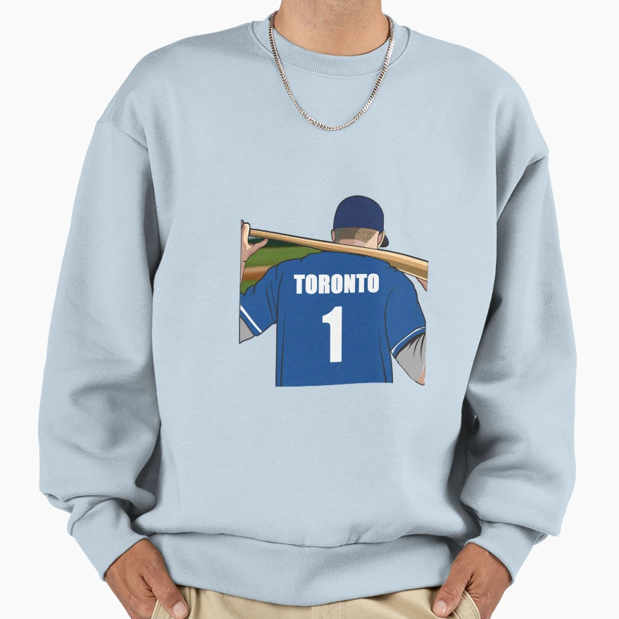 Toronto Baseball Jersey Number Sweatshirt - Fun Novelty Design for Adults - T-Shirt, Sweatshirt, Hoodie