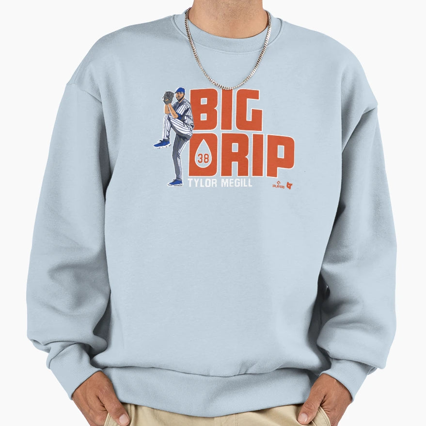 Tylor Megill Big Drip T-Shirt - Fun Novelty Design for Adults - T-Shirt, Sweatshirt, Hoodie