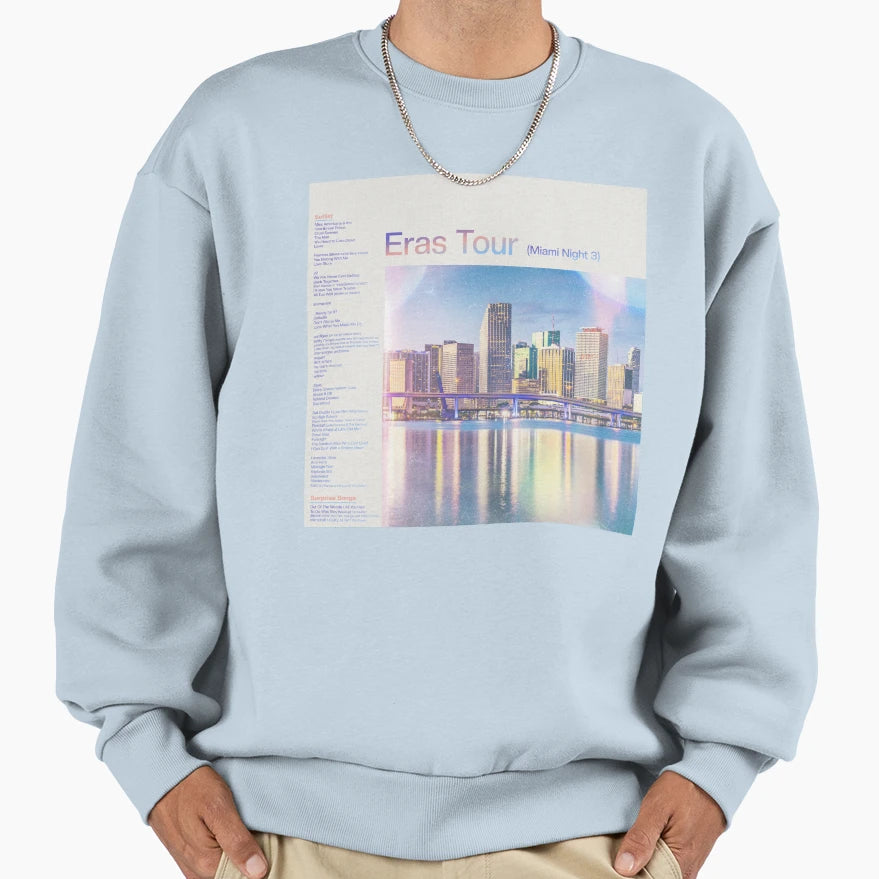 Eras Setlist Miami Night 3 Sweatshirt - Trendy Graphic for Adults - T-Shirt, Sweatshirt, Hoodie