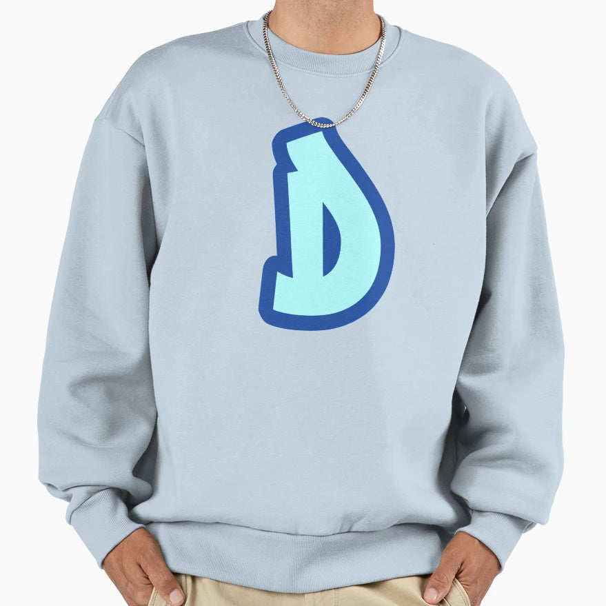 Blue Graffiti Letter D Sweatshirt - Novelty Apparel Men Women - T-Shirt, Sweatshirt, Hoodie