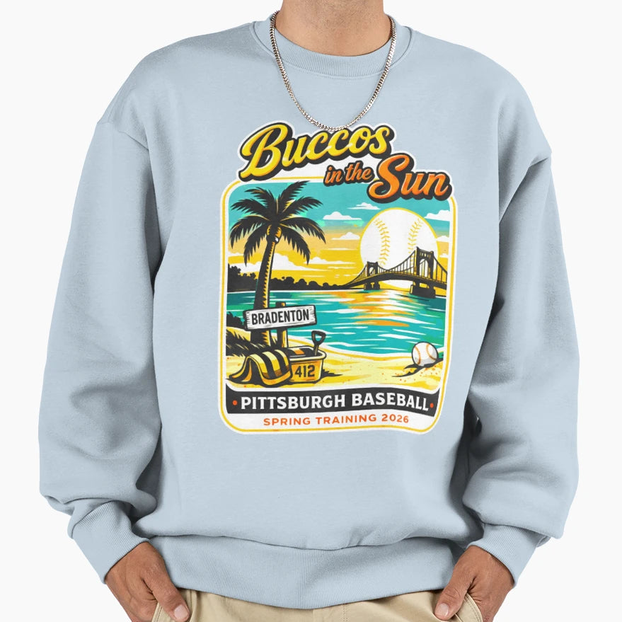 Buccos Sun Pittsburgh Baseball Sweatshirt - Aesthetic Graphic for Adults - T-Shirt, Sweatshirt, Hoodie