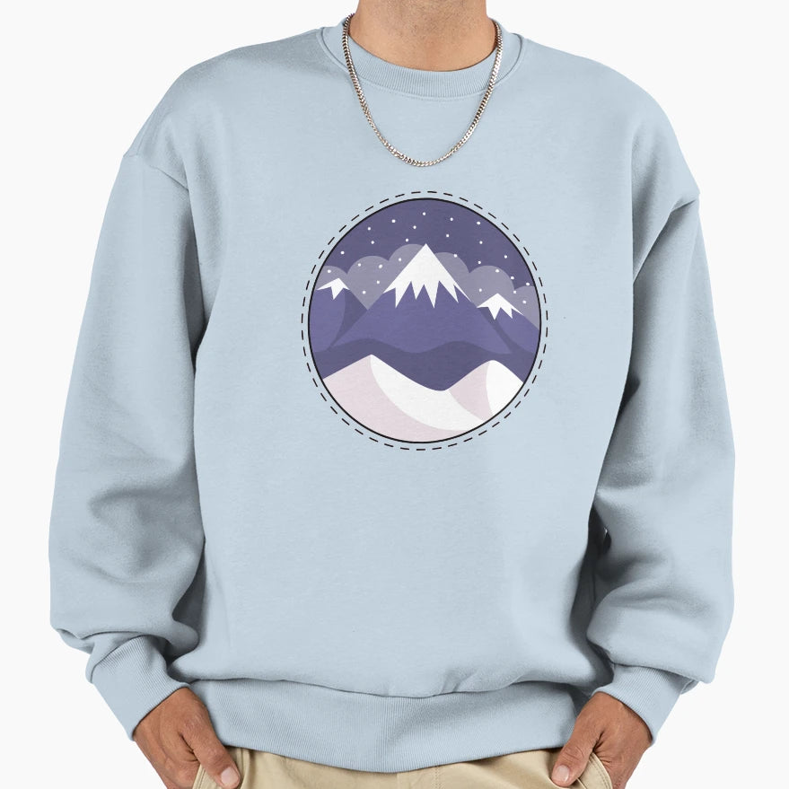 Snowy Mountains Sweatshirt - Graphic Print for Adults - T-Shirt, Sweatshirt, Hoodie