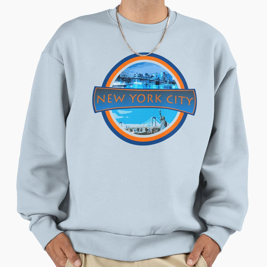Nyc Badge Sweatshirt - Minimalist Print Men Women - T-Shirt, Sweatshirt, Hoodie