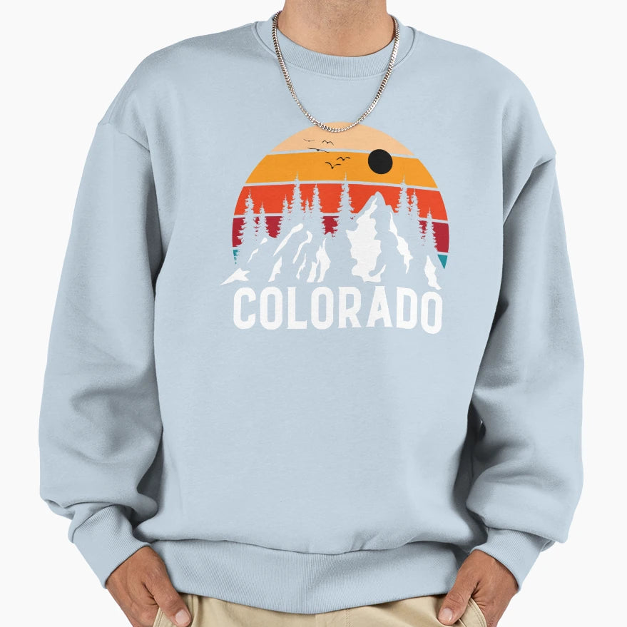Colorado Sunset Mountains Sweatshirt - Minimalist Print for Adults - T-Shirt, Sweatshirt, Hoodie