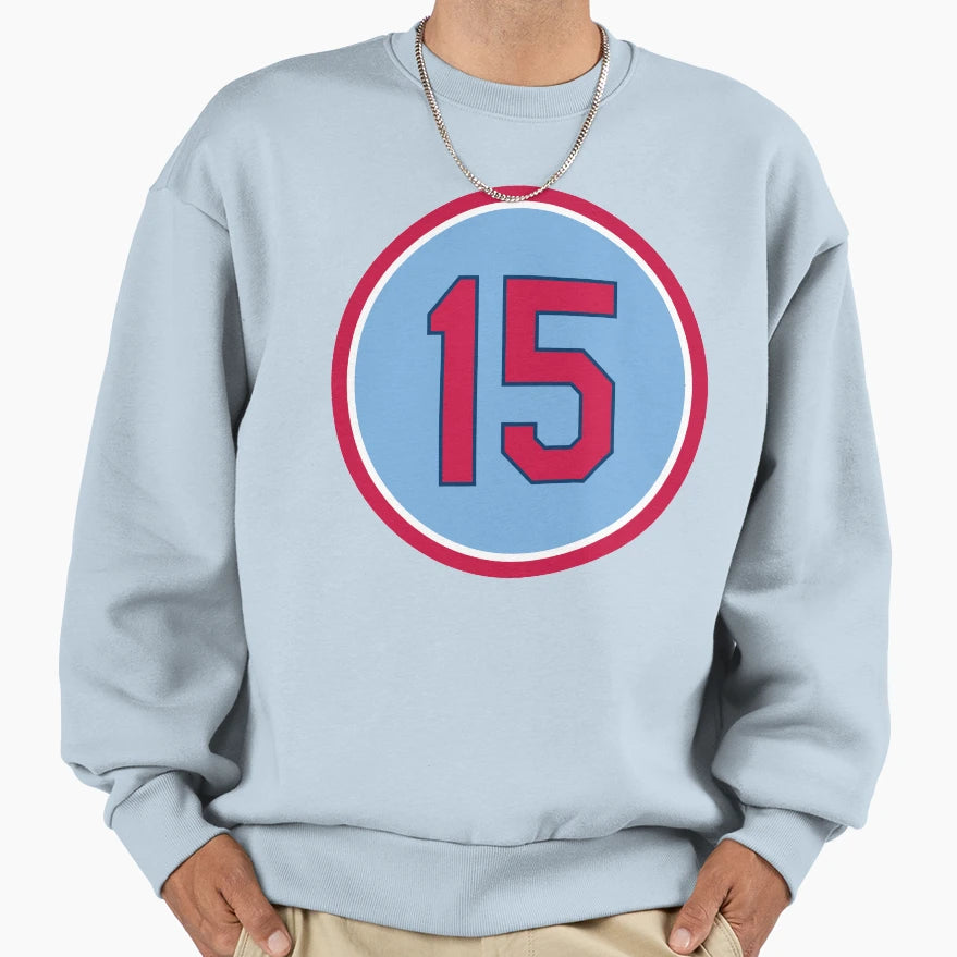Jim Edmonds 15 Jersey Number Sweatshirt - Novelty Apparel Men Women - T-Shirt, Sweatshirt, Hoodie
