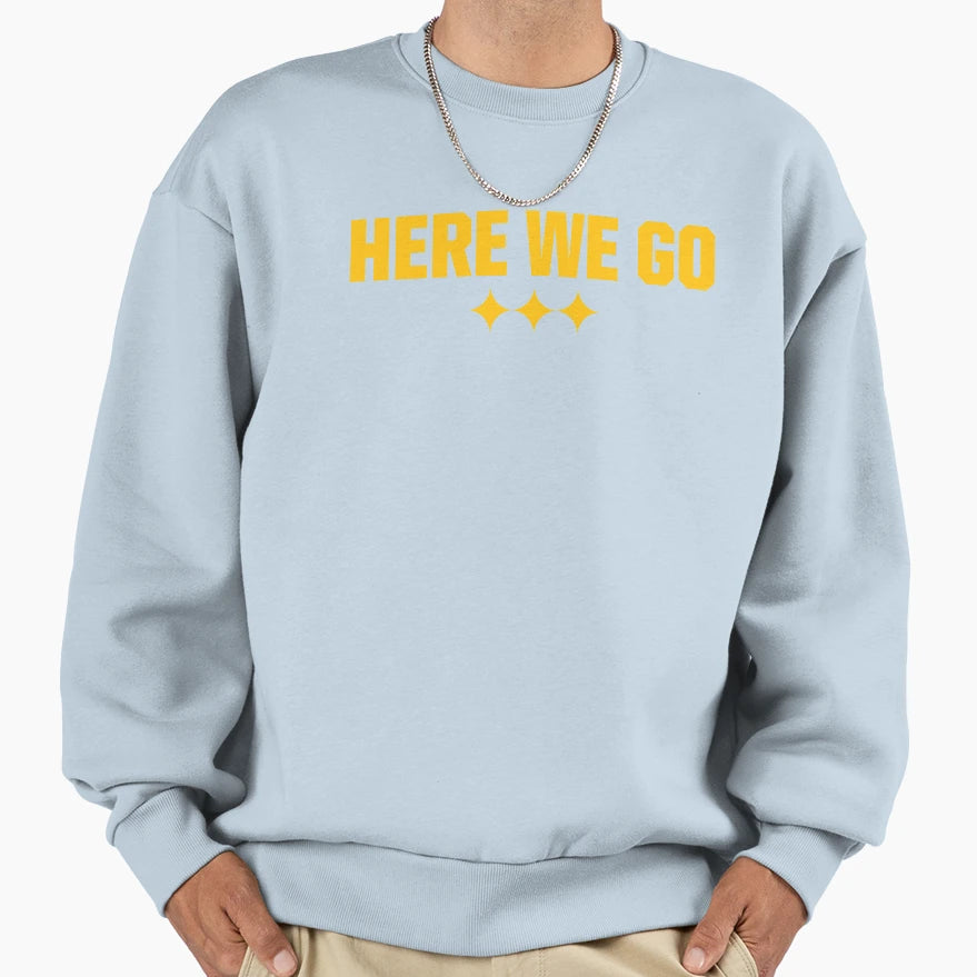 Here We Go Gold Sweatshirt - Aesthetic Graphic for Adults - T-Shirt, Sweatshirt, Hoodie