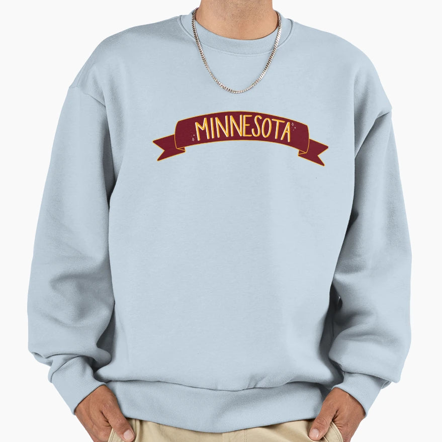 Minnesota Banner Sweatshirt - Graphic Print for Adults - T-Shirt, Sweatshirt, Hoodie