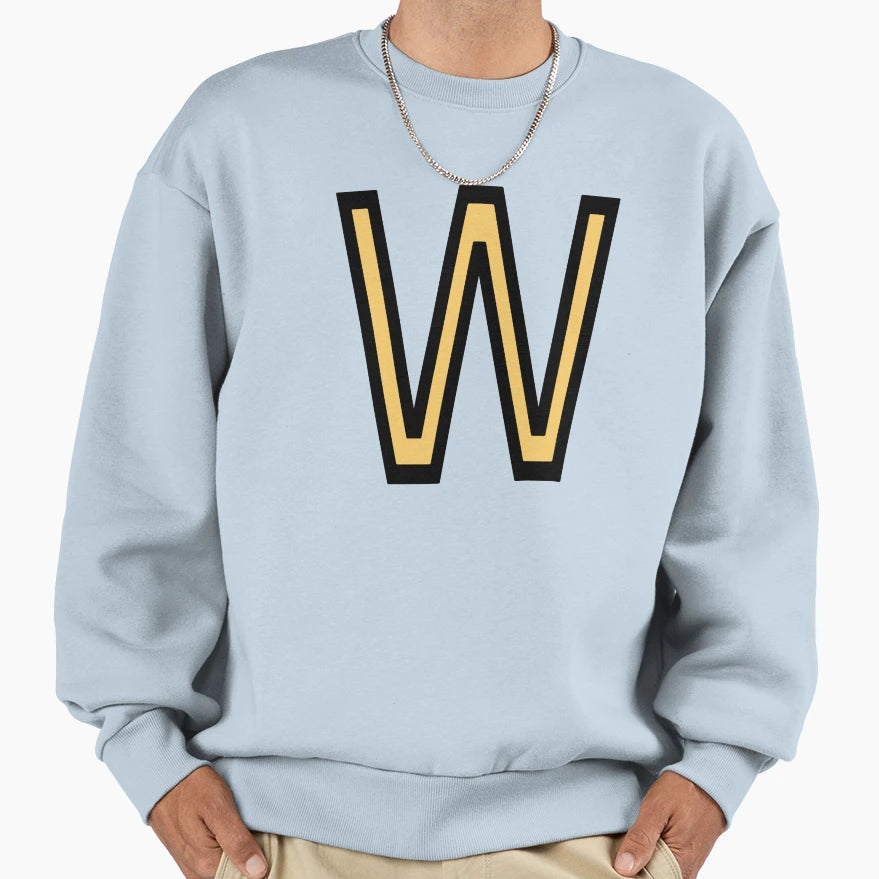 Funky Yellow Letter W Sweatshirt - Fun Novelty Design Men Women - T-Shirt, Sweatshirt, Hoodie