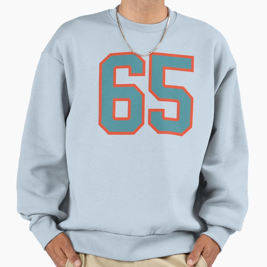 65 Number Aqua Orange Lucky Sweatshirt - Custom Art Print for Adults - T-Shirt, Sweatshirt, Hoodie