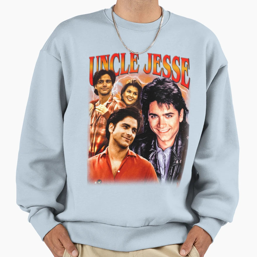 Uncle Jesse Bootleg Sweatshirt - Trendy Graphic Unisex - T-Shirt, Sweatshirt, Hoodie