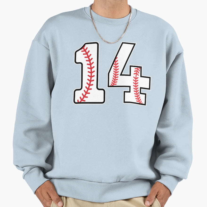 Baseball Number 14 Sweatshirt - Minimalist Print for Adults - T-Shirt, Sweatshirt, Hoodie