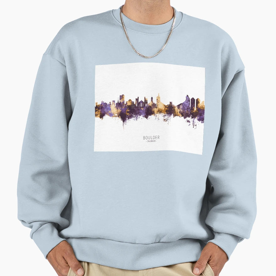 Boulder Colorado Skyline Sweatshirt - Novelty Apparel Men Women - T-Shirt, Sweatshirt, Hoodie