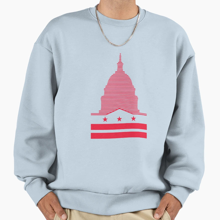 Us Capitol Washington D C Flag Sweatshirt - Minimalist Print for Adults - T-Shirt, Sweatshirt, Hoodie