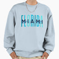 Miami Florida Ocean Split Sweatshirt - Graphic Print Unisex - T-Shirt, Sweatshirt, Hoodie