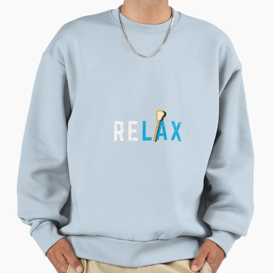 Relax Lax Lacrosse Athlete Sport Hoodie - Fun Novelty Design for Adults - T-Shirt, Sweatshirt, Hoodie