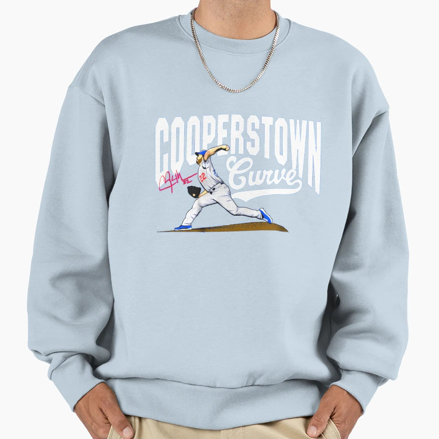 Cooperstown Curve Sweatshirt - Minimalist Print Men Women - T-Shirt, Sweatshirt, Hoodie