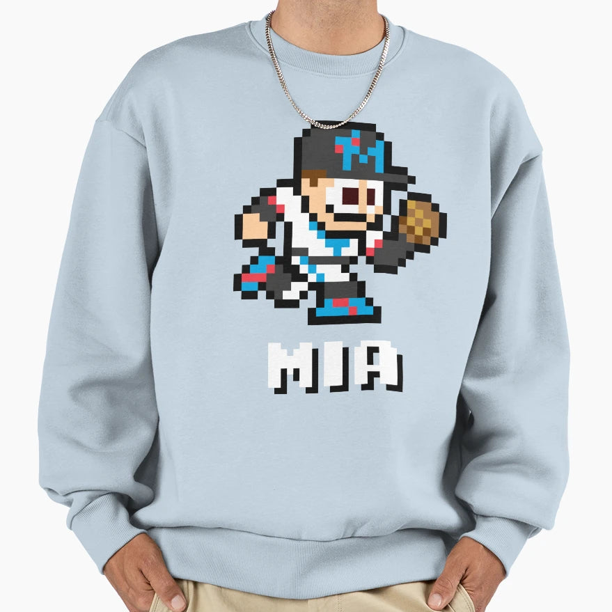 Miami 8 Bit Player Initials Sweatshirt - Aesthetic Graphic Men Women - T-Shirt, Sweatshirt, Hoodie