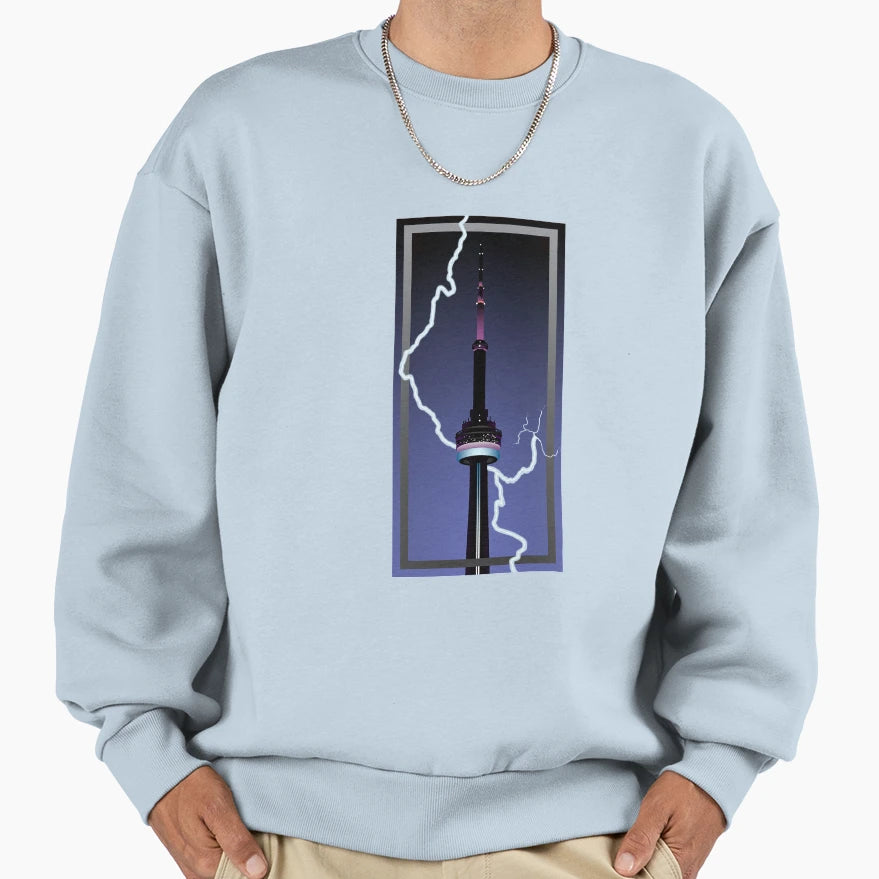 Cn Tower Night Sweatshirt - Streetwear Style Men Women - T-Shirt, Sweatshirt, Hoodie