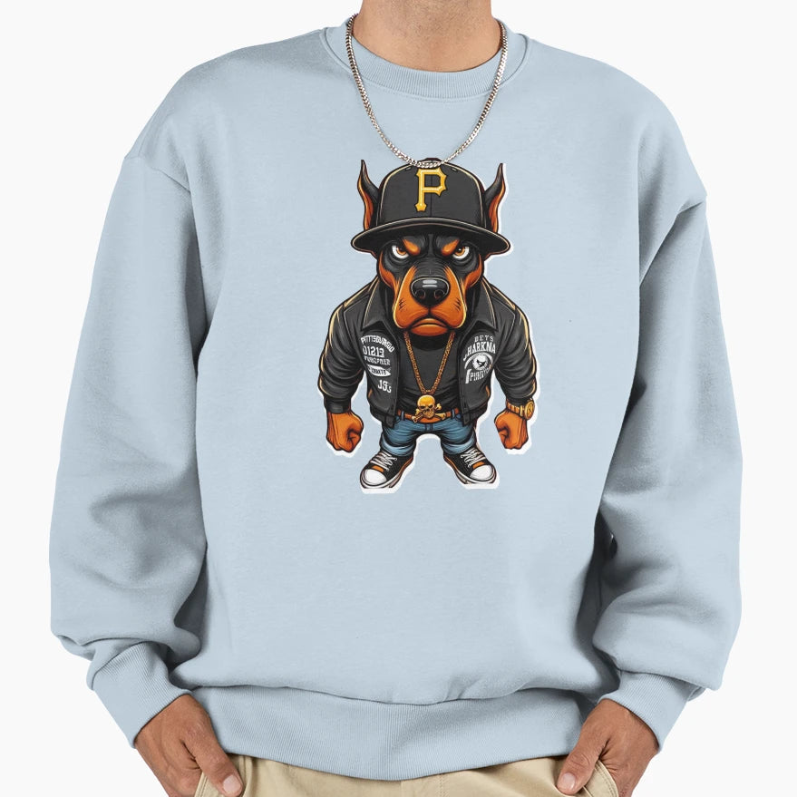 Gangster Doberman Sweatshirt - Minimalist Print Unisex - T-Shirt, Sweatshirt, Hoodie