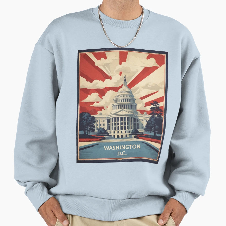 Washinton Dc White House Usa Tourism Sweatshirt - Unique Graphic Men Women - T-Shirt, Sweatshirt, Hoodie