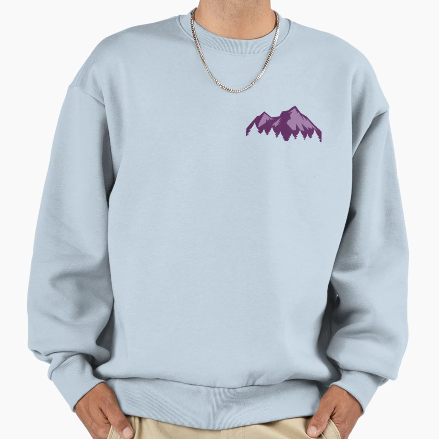 Purple Mountain Range Sweatshirt - Fun Novelty Design for Adults - T-Shirt, Sweatshirt, Hoodie