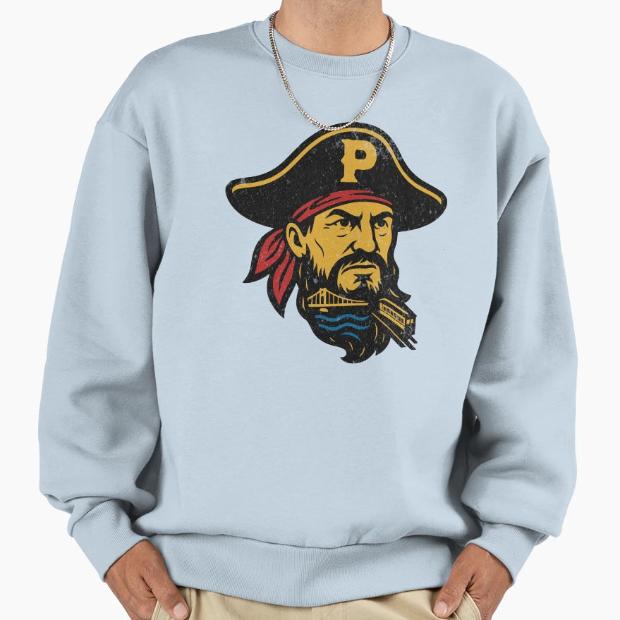 Pgh Pirate Baseball Logo Sweatshirt - Streetwear Style for Adults - T-Shirt, Sweatshirt, Hoodie