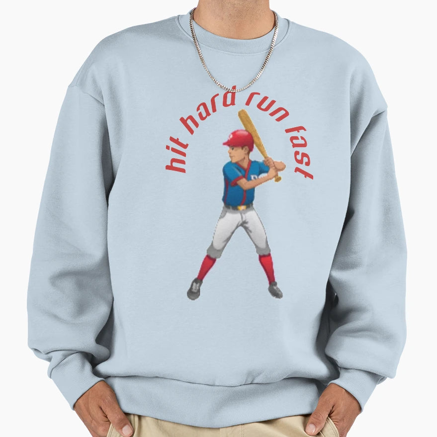 Hit Hard Run Fast Turn Left Sweatshirt - Unique Graphic for Adults - T-Shirt, Sweatshirt, Hoodie