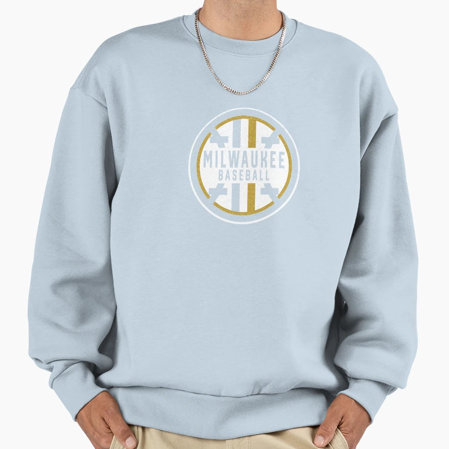 Minimalist Milwaukee Baseball Badge Sweatshirt - Graphic Print Unisex - T-Shirt, Sweatshirt, Hoodie