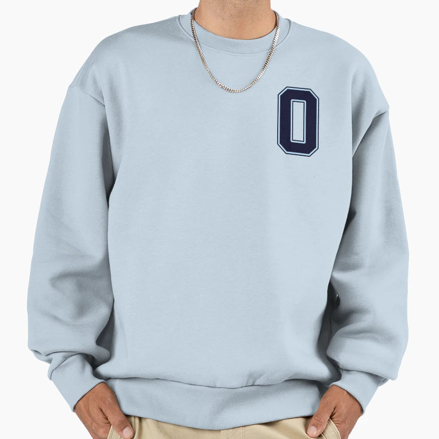 Navy Blue Letter O Initial Monogram Sweatshirt - Novelty Apparel Unisex - T-Shirt, Sweatshirt, Hoodie